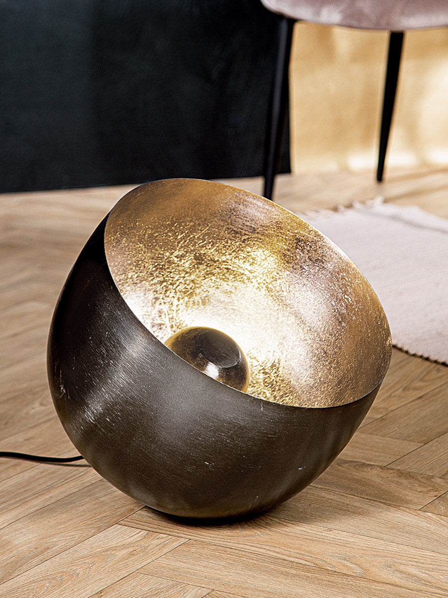 Meteo ronde vloerlamp zilver 34cm