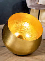 Meteo ronde vloerlamp goud metaal