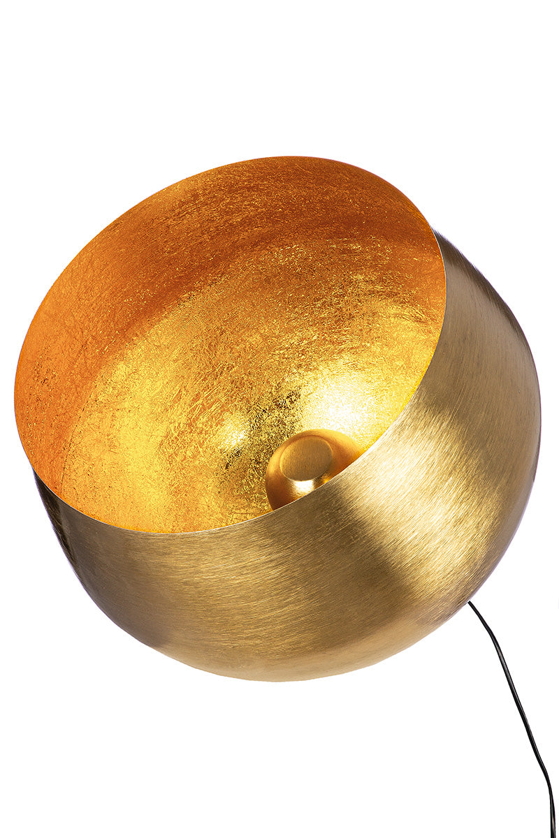 Meteo ronde vloerlamp goud metaal