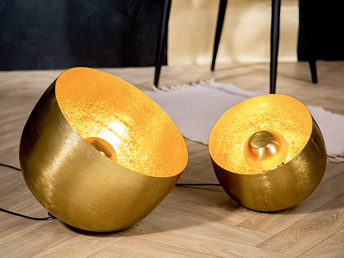 Meteo ronde vloerlamp goud 34cm