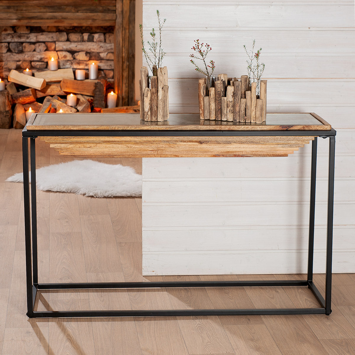 Moorea metalen dressoir zwart bruin