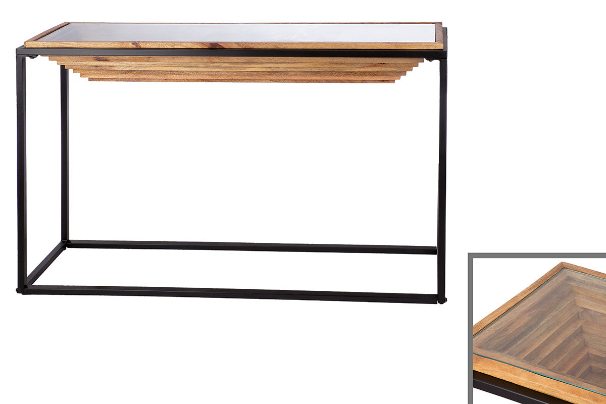 Moorea metalen dressoir zwart bruin