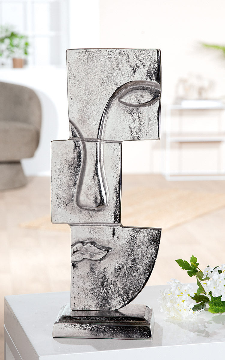 Small Lips Gezicht Sculptuur Zilver