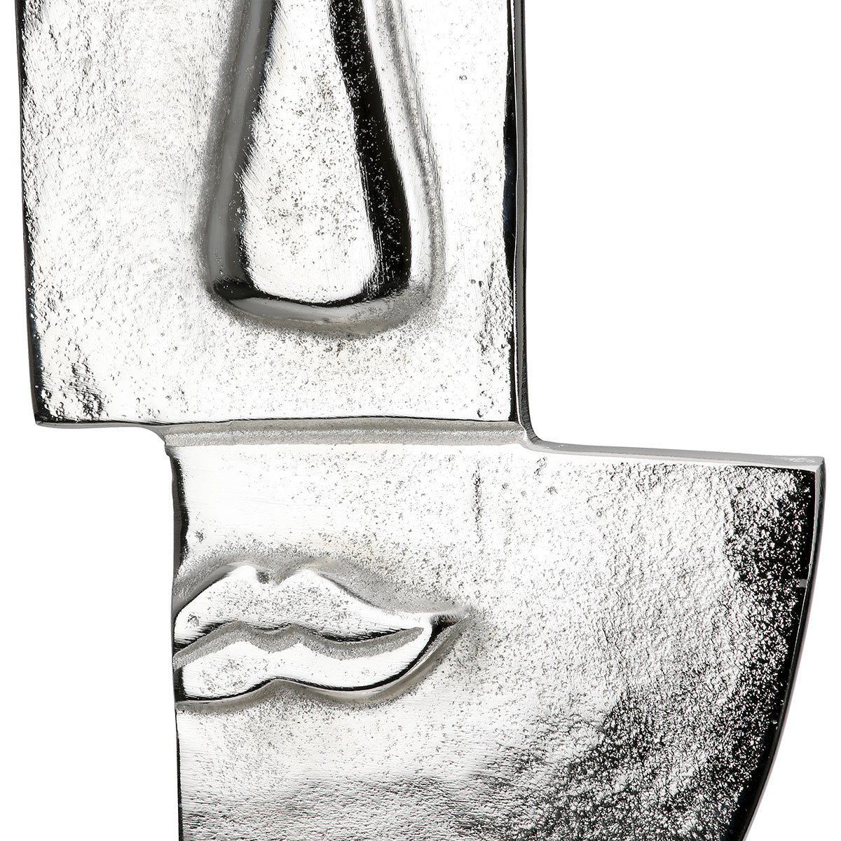 Small Lips Gezicht Sculptuur Zilver