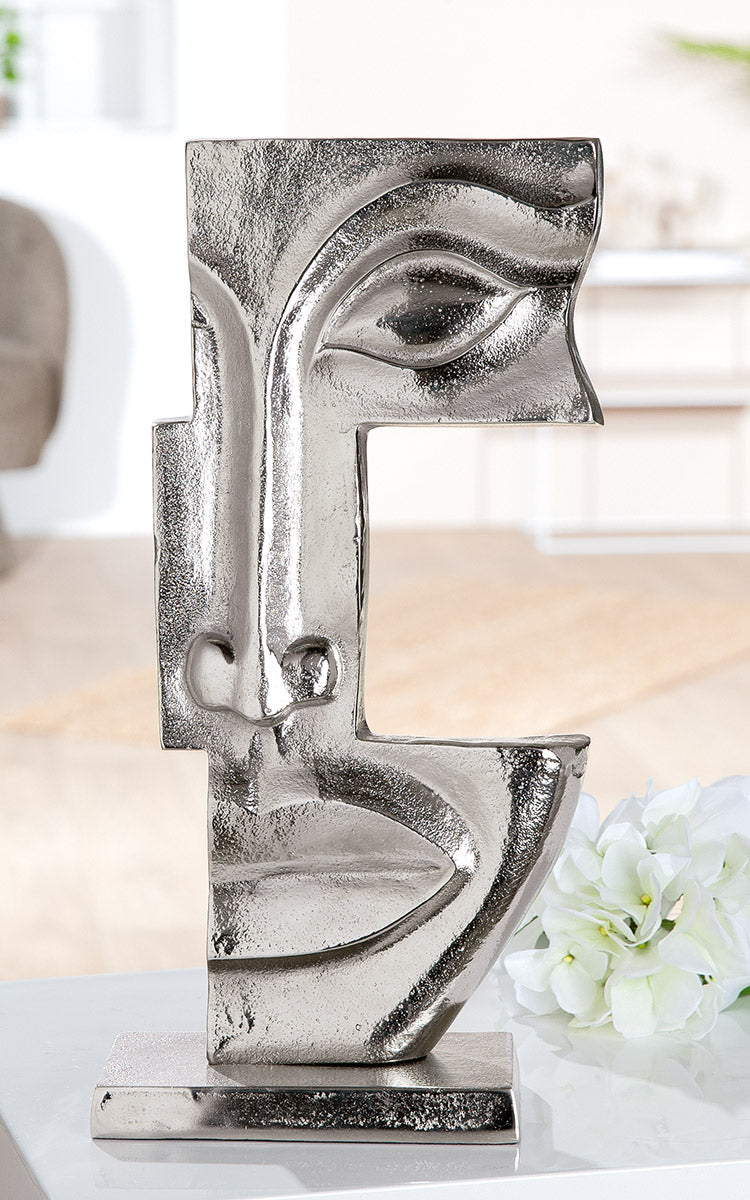 Big Lips Gezicht Sculptuur Zilver