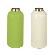 Roro Metalen Vaas Crème-Groen 20 cm