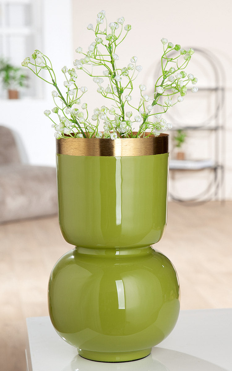 Roro Groene Metalen Vaas 31.5 cm