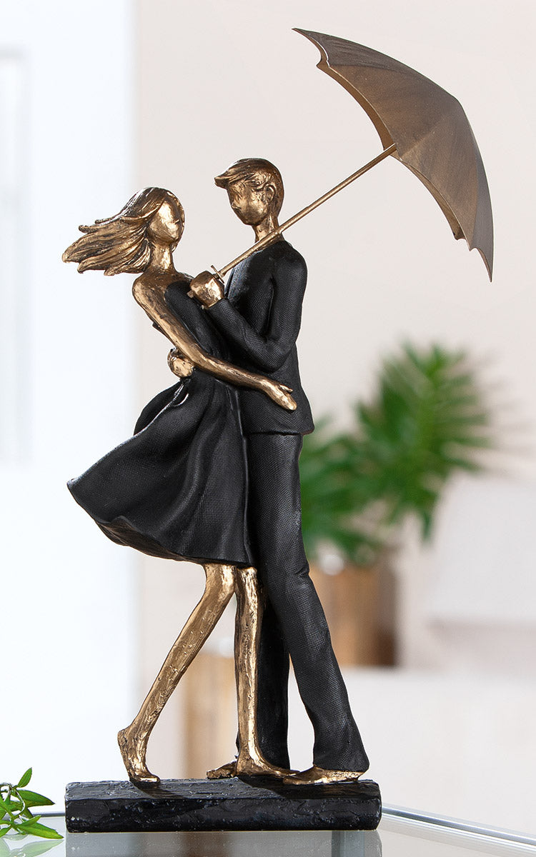 Rain Sculptuur Paar Zwart-Goud