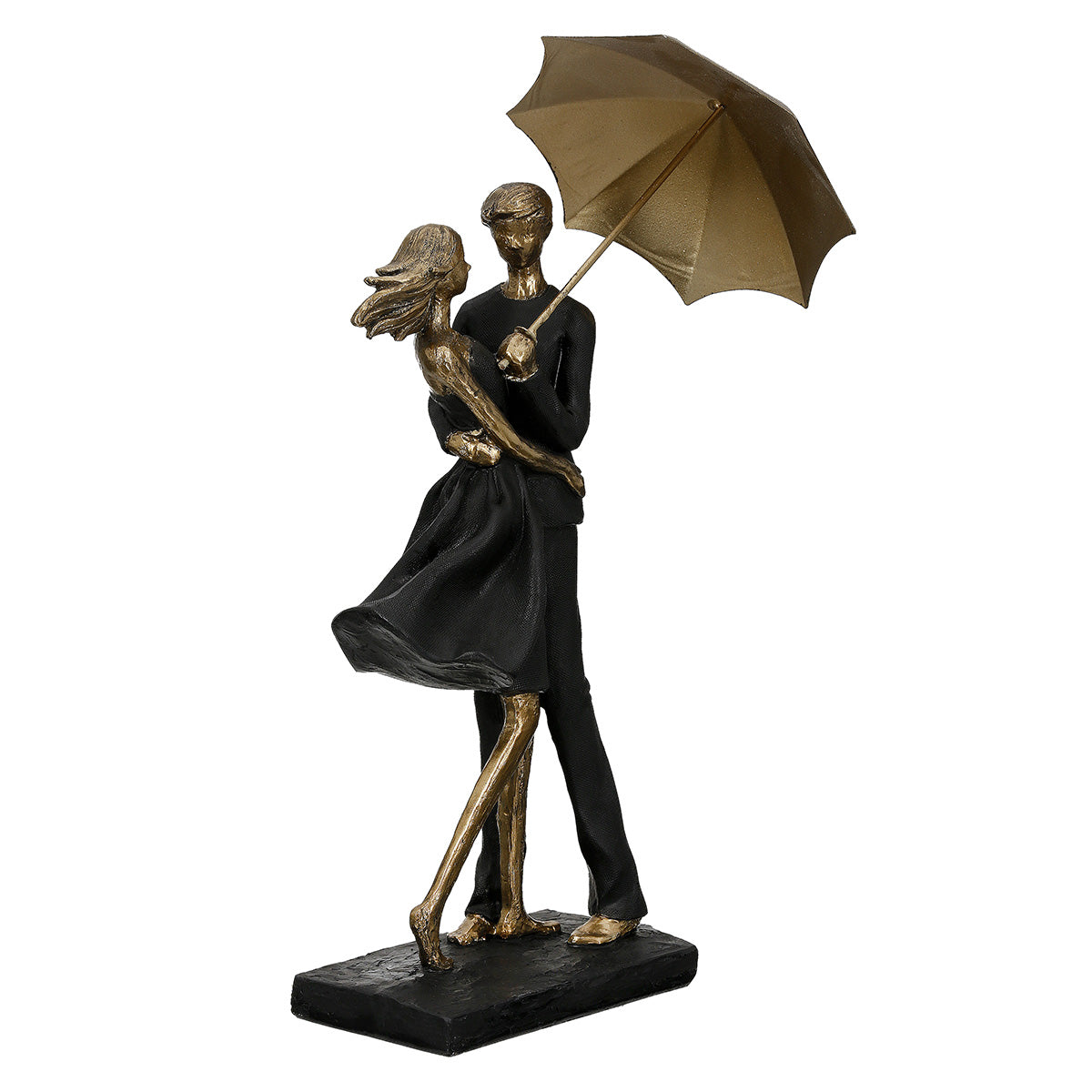 Rain Sculptuur Paar Zwart-Goud
