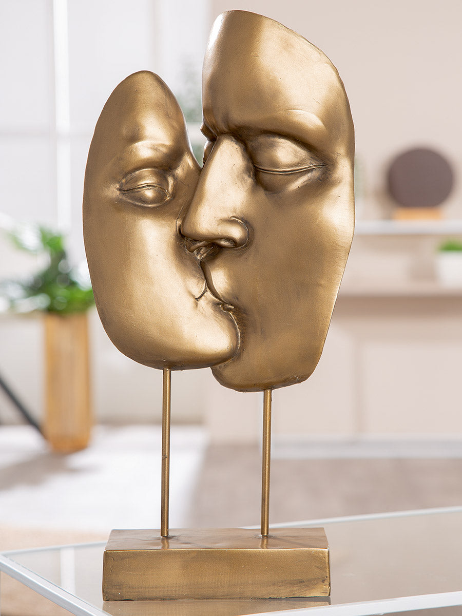 Kuss Gouden Metallic Sculptuur