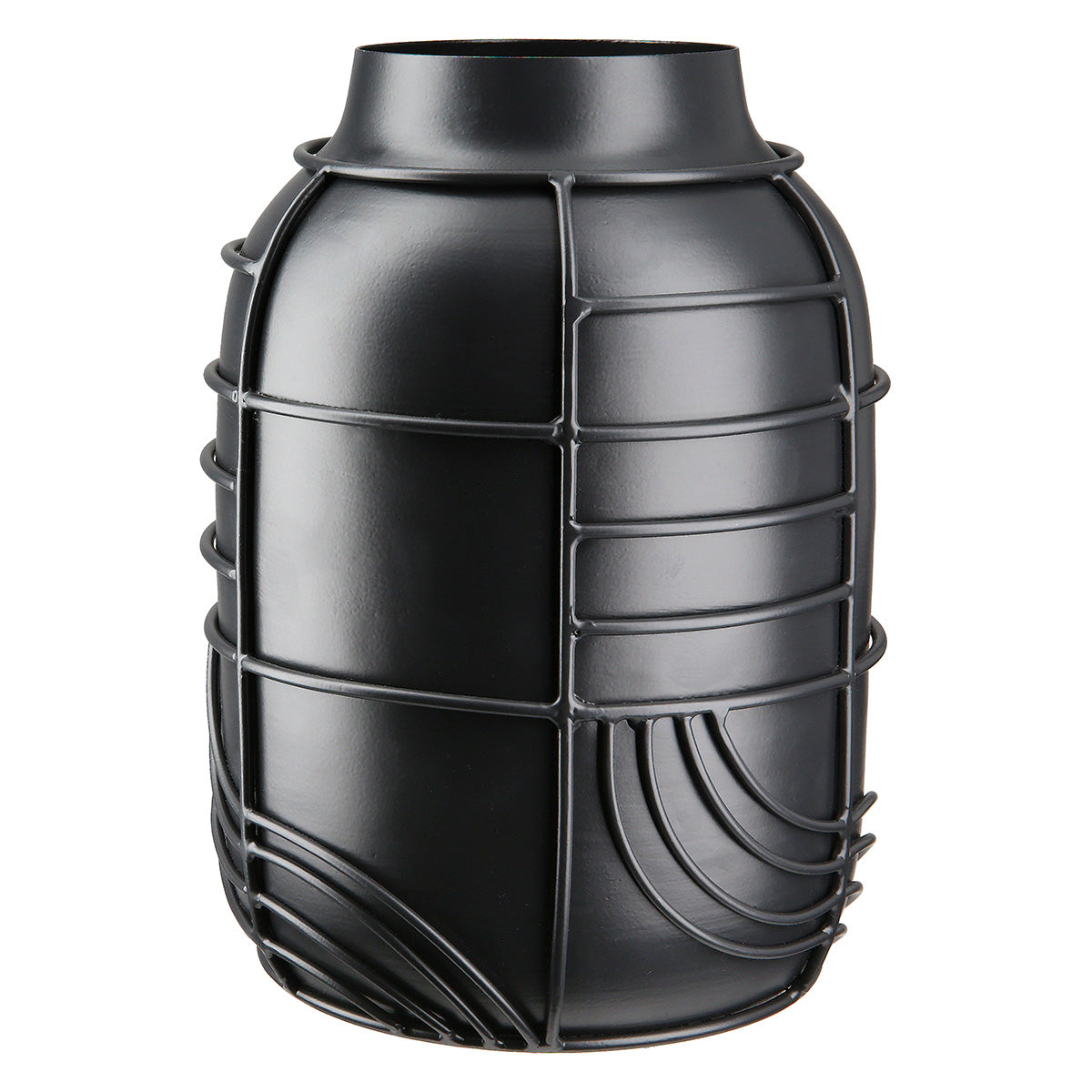 Zwarte Metalen Vaas Labyrinth 20 cm