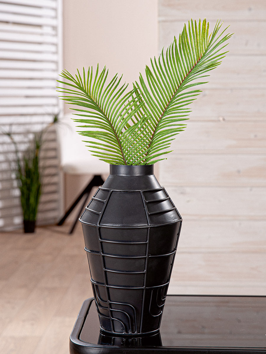 Zwarte Metalen Vaas Labyrinth 27 cm