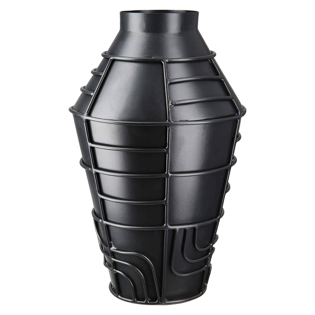 Zwarte Metalen Vaas Labyrinth 27 cm