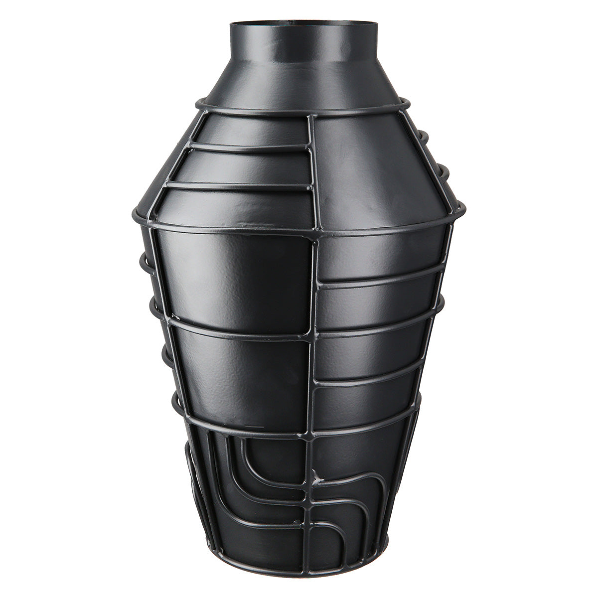 Zwarte Metalen Vaas Labyrinth 27 cm