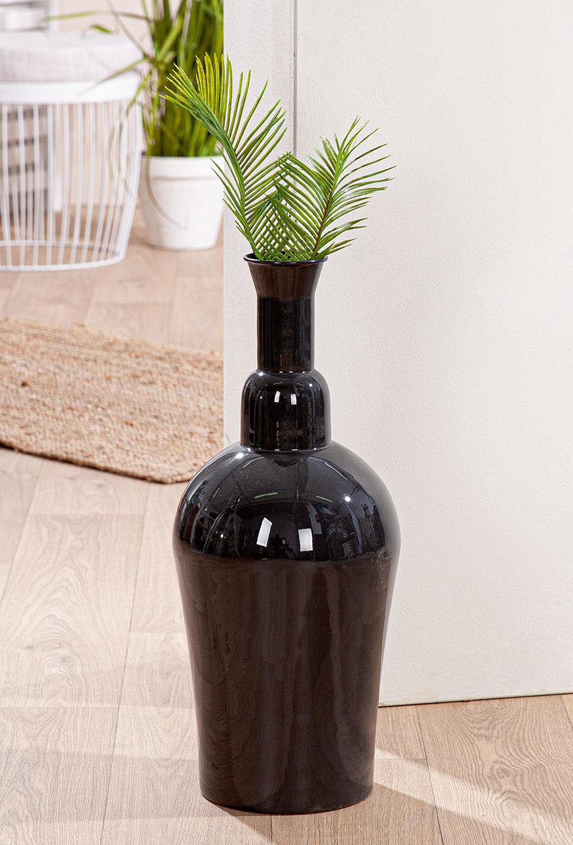 Zwarte Metalen Vloervaas Filu 55 cm