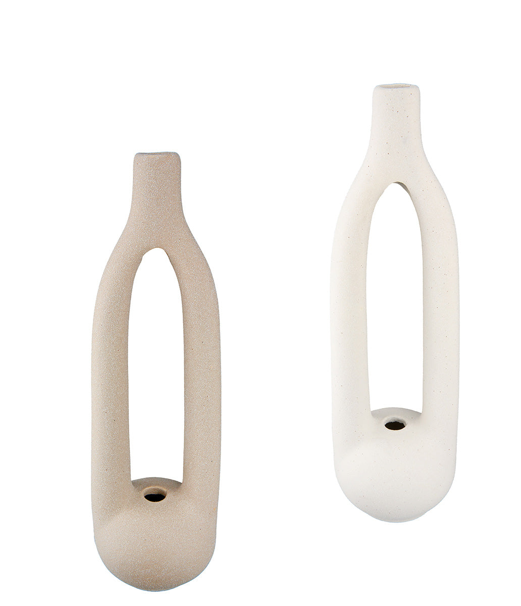 Single Vaas Beige-Wit 26 cm