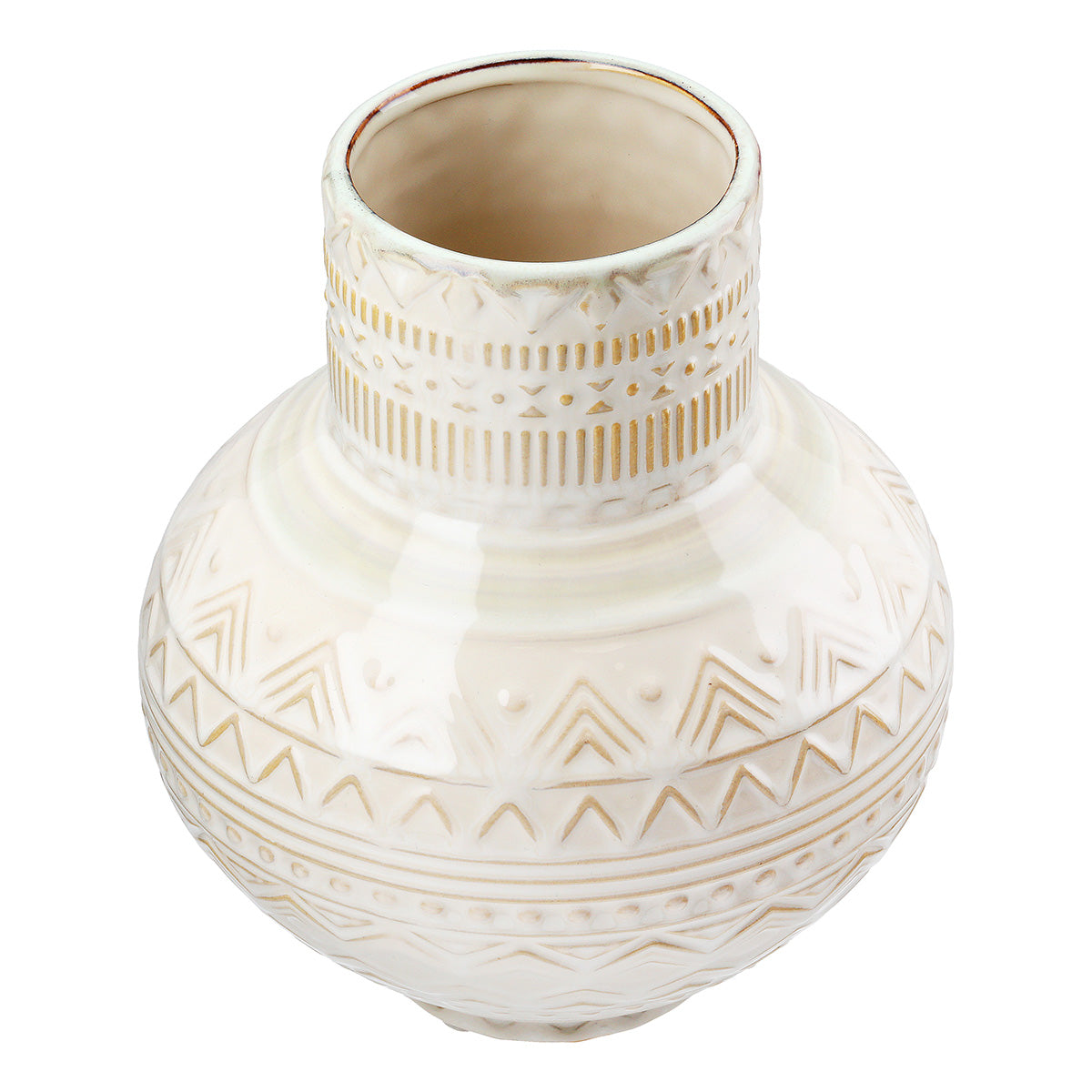 Inka Vaas Crème Keramiek 20 cm