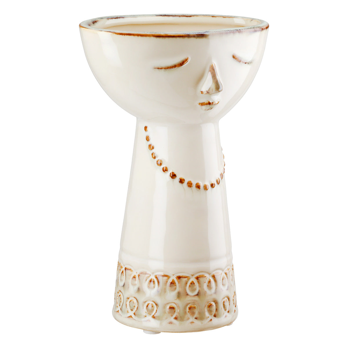 Face Vaas Crème Keramiek 17 cm