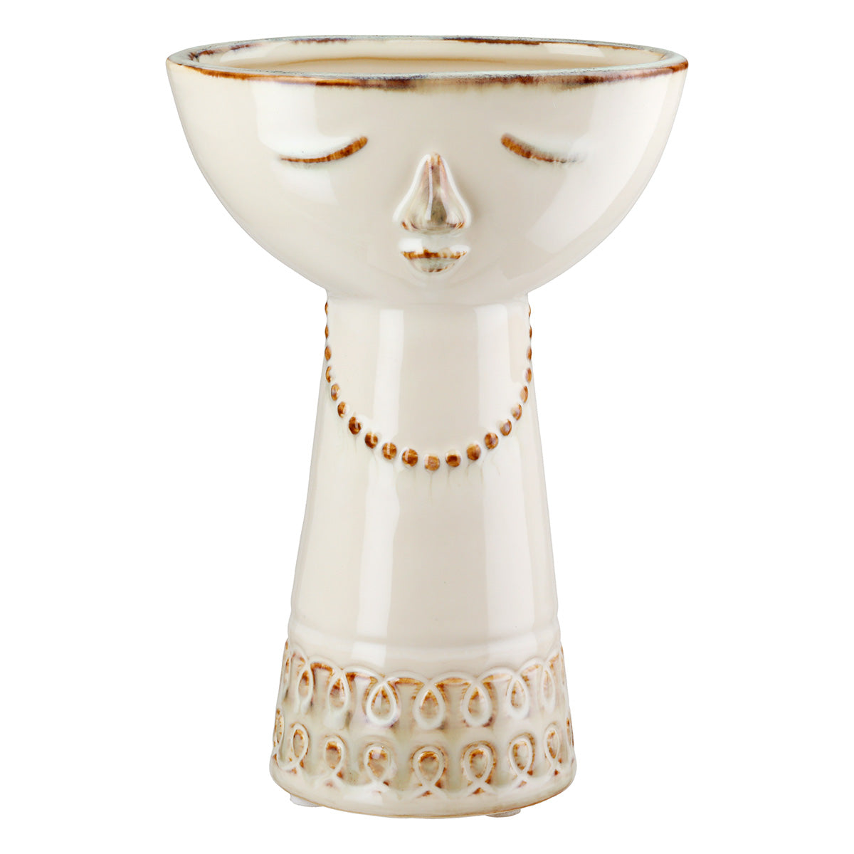 Face Vaas Crème Keramiek 17 cm