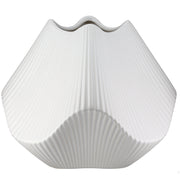 Lamellen Vaas Wit Keramiek 18.5 cm