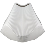 Lamellen Vaas Wit Keramiek 18.5 cm