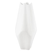 Lamellen Vaas Wit Keramiek 30 cm