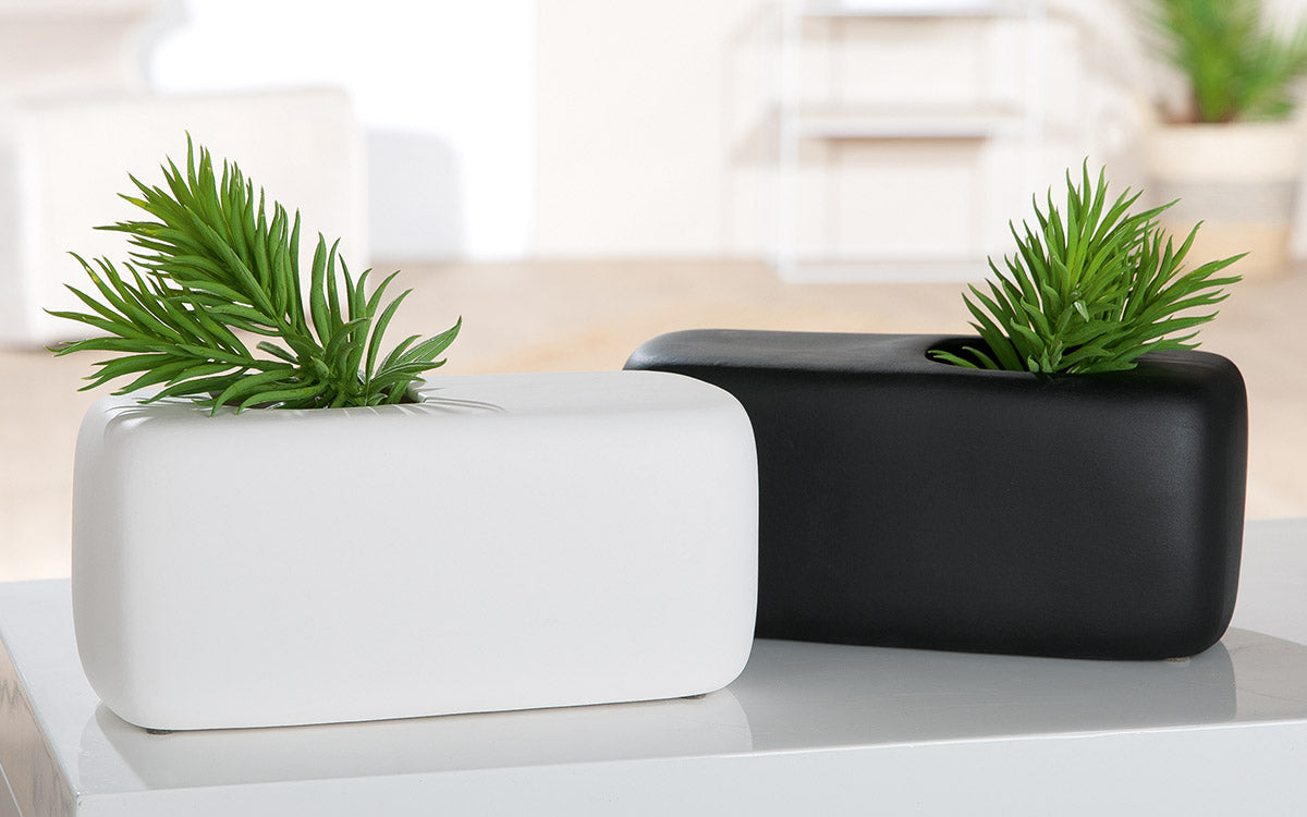 Quader Vaas Zwart-Wit 25 cm
