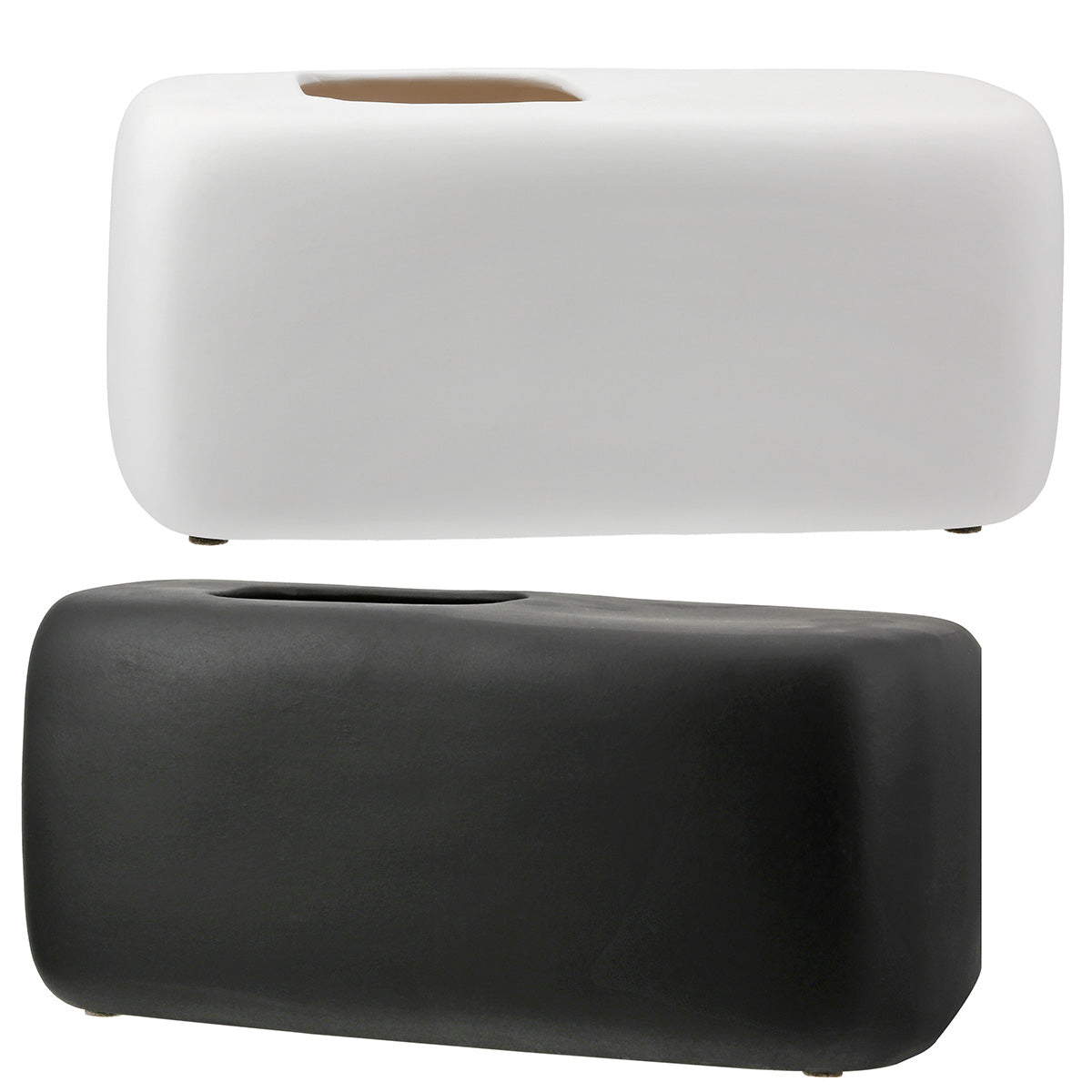 Quader Vaas Zwart-Wit 25 cm