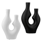 Abstrakt Vaas Zwart-Wit 41 cm