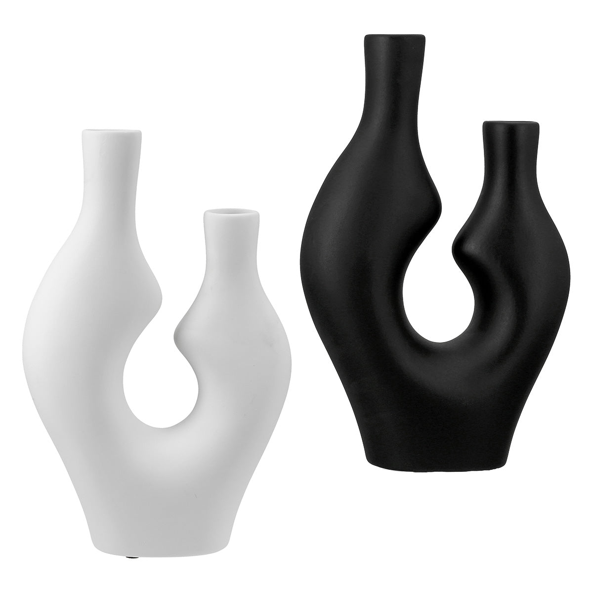 Abstrakt Vaas Zwart-Wit 41 cm