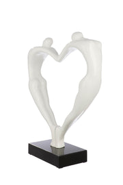 Herzpaar Hart Sculptuur Wit