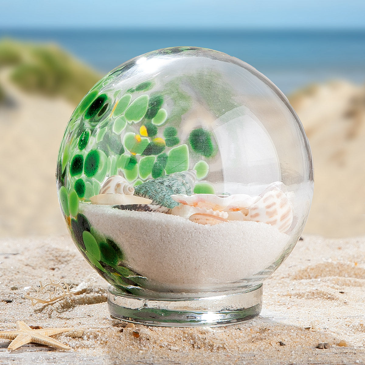 Glazen Sculptuur Beach met Schelpen