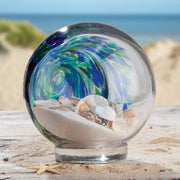Glazen Sculptuur Beach Blauw 15 cm