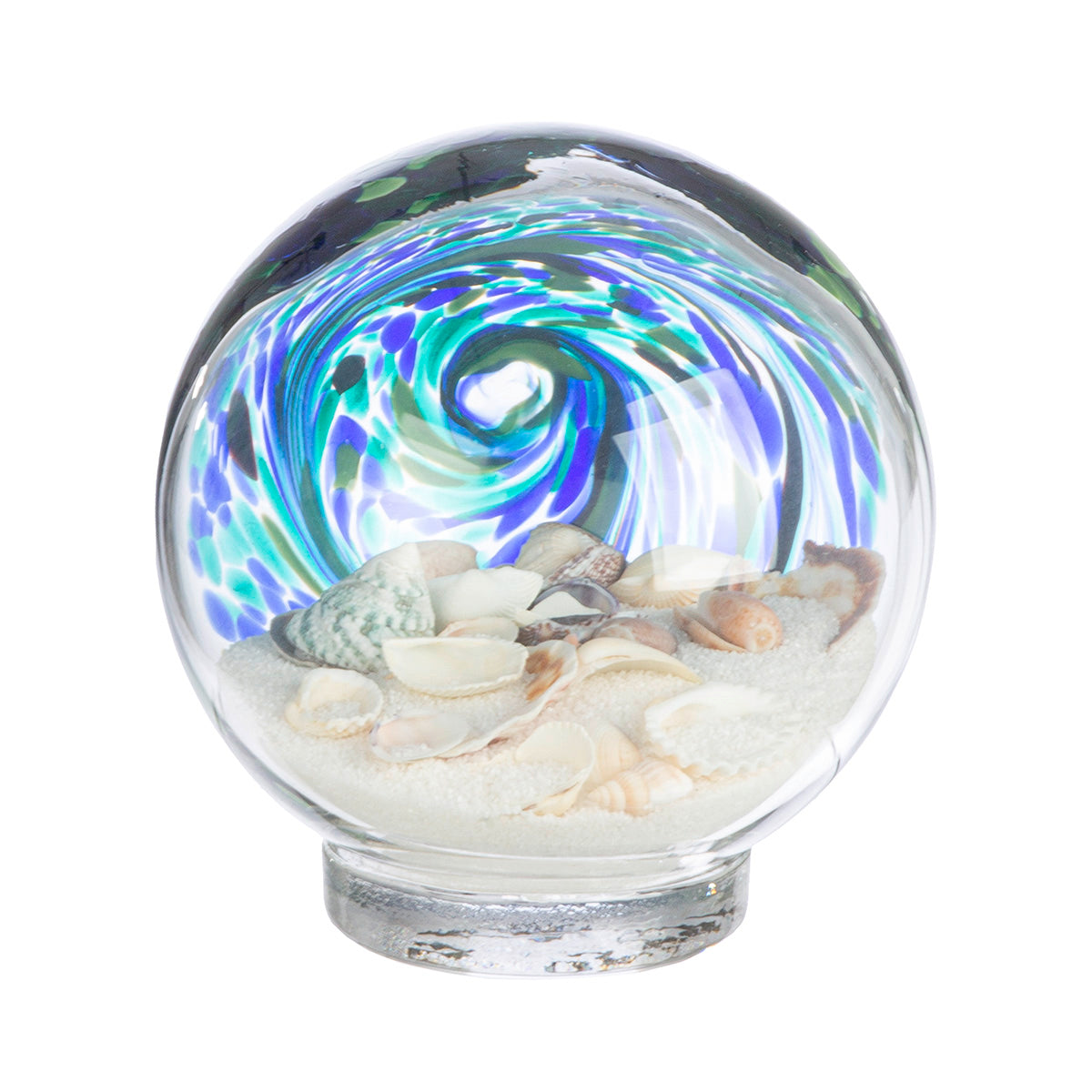 Glazen Sculptuur Beach Blauw 15 cm
