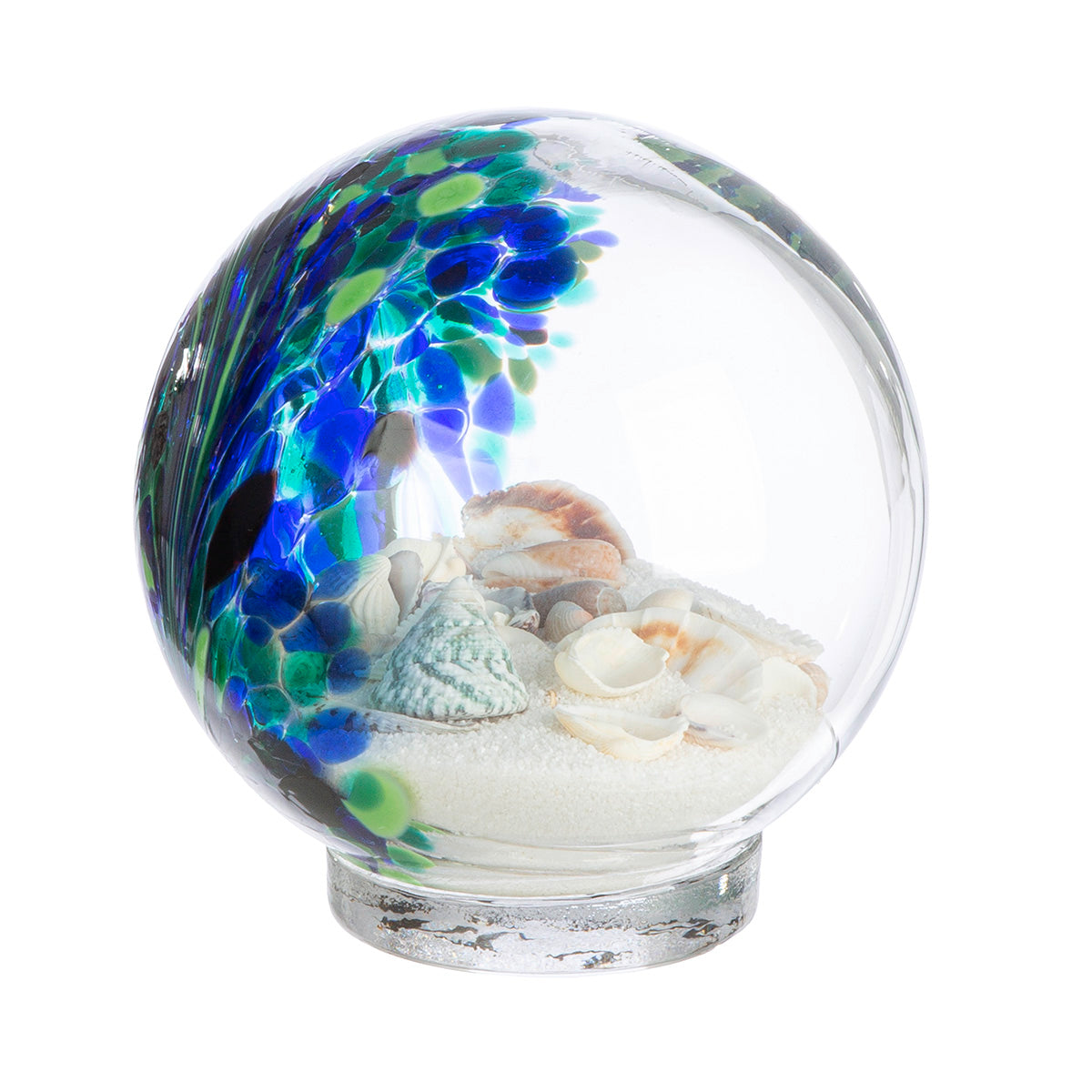 Glazen Sculptuur Beach Blauw 15 cm