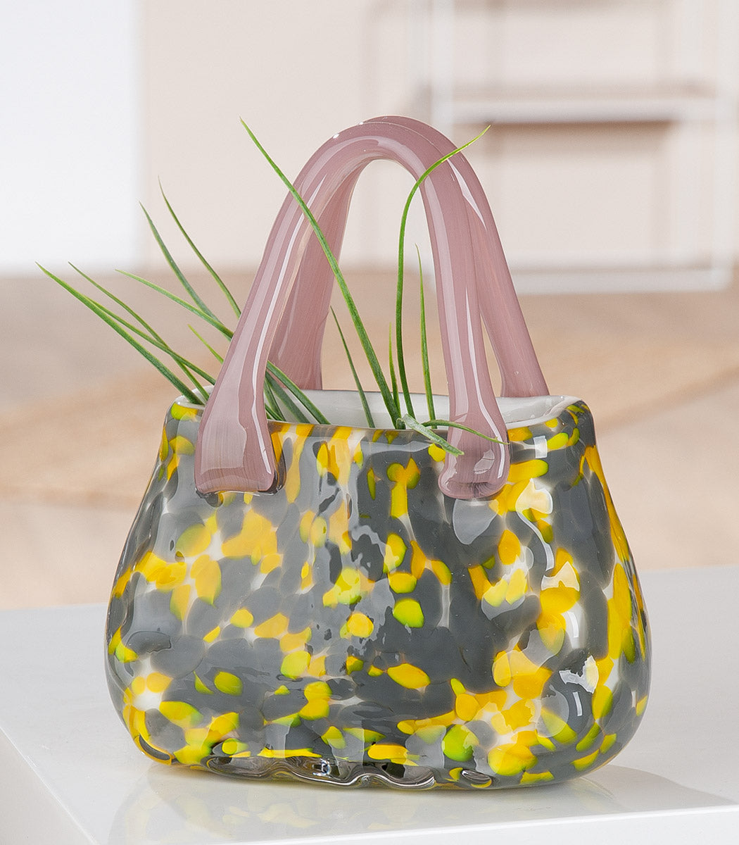 Glazen handtasvaas multicolor 20 cm