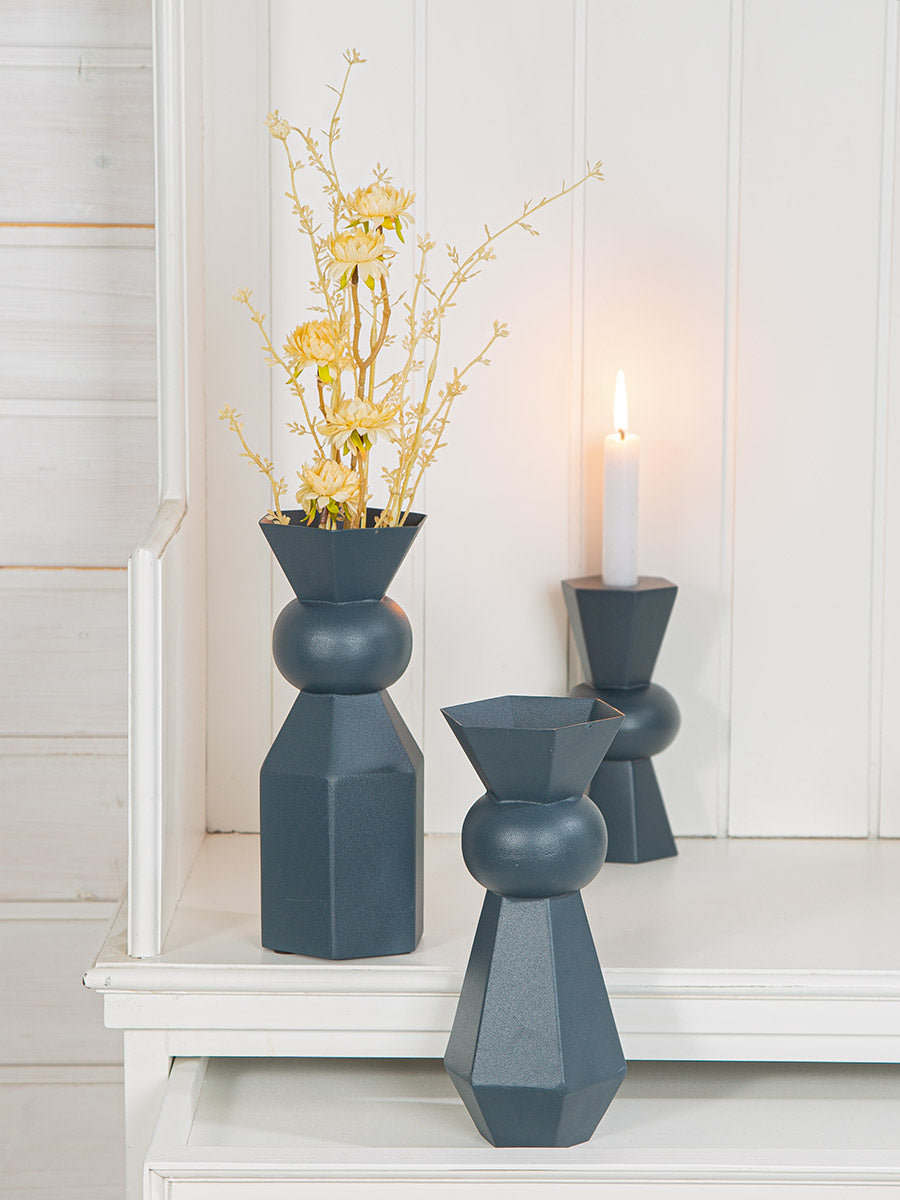 Metallo Donkerblauwe Vaas 24 cm