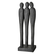 3 People Houten Sculptuur XL Zwart