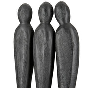 3 People Houten Sculptuur XL Zwart