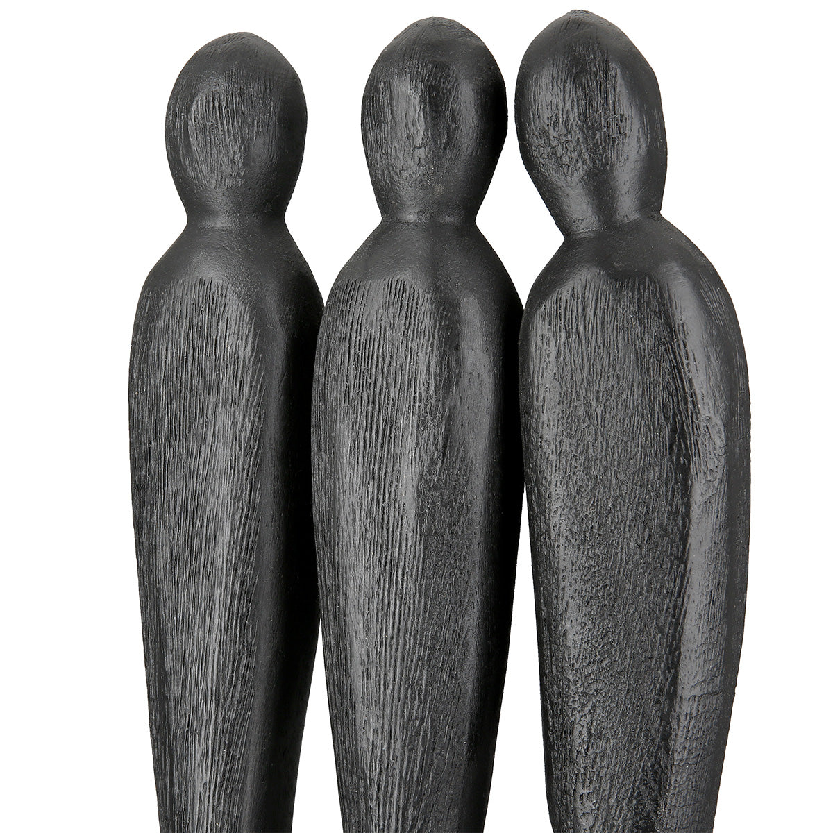 3 People Houten Sculptuur XL Zwart