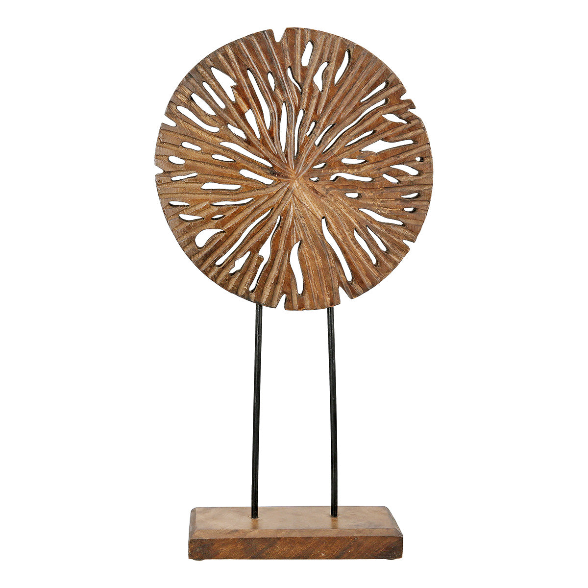Scheibe Rond Houten Reliëf Bruin