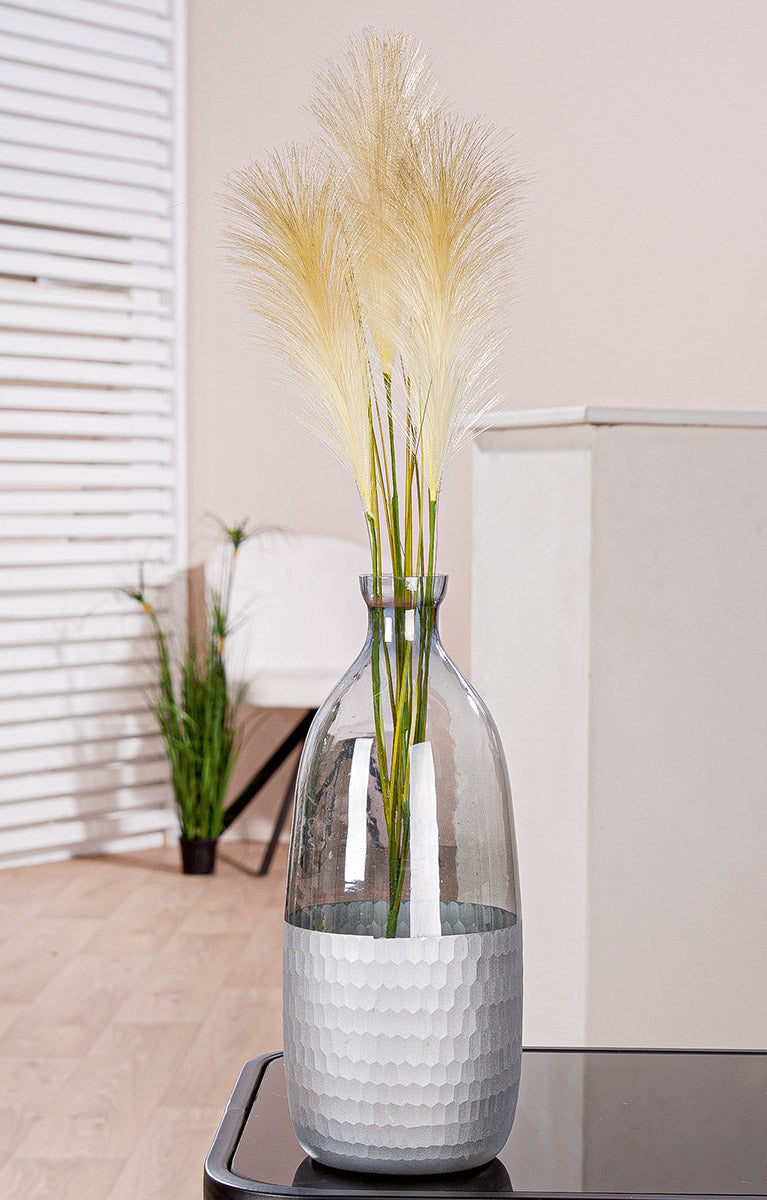 Canus grijs-zilveren flesvaas 33 cm