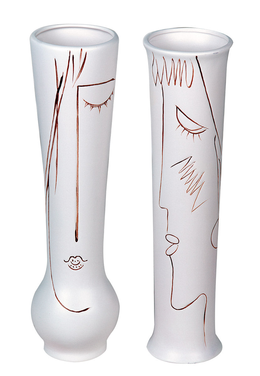 Art Gezichtsvaas Wit Keramiek 38 cm