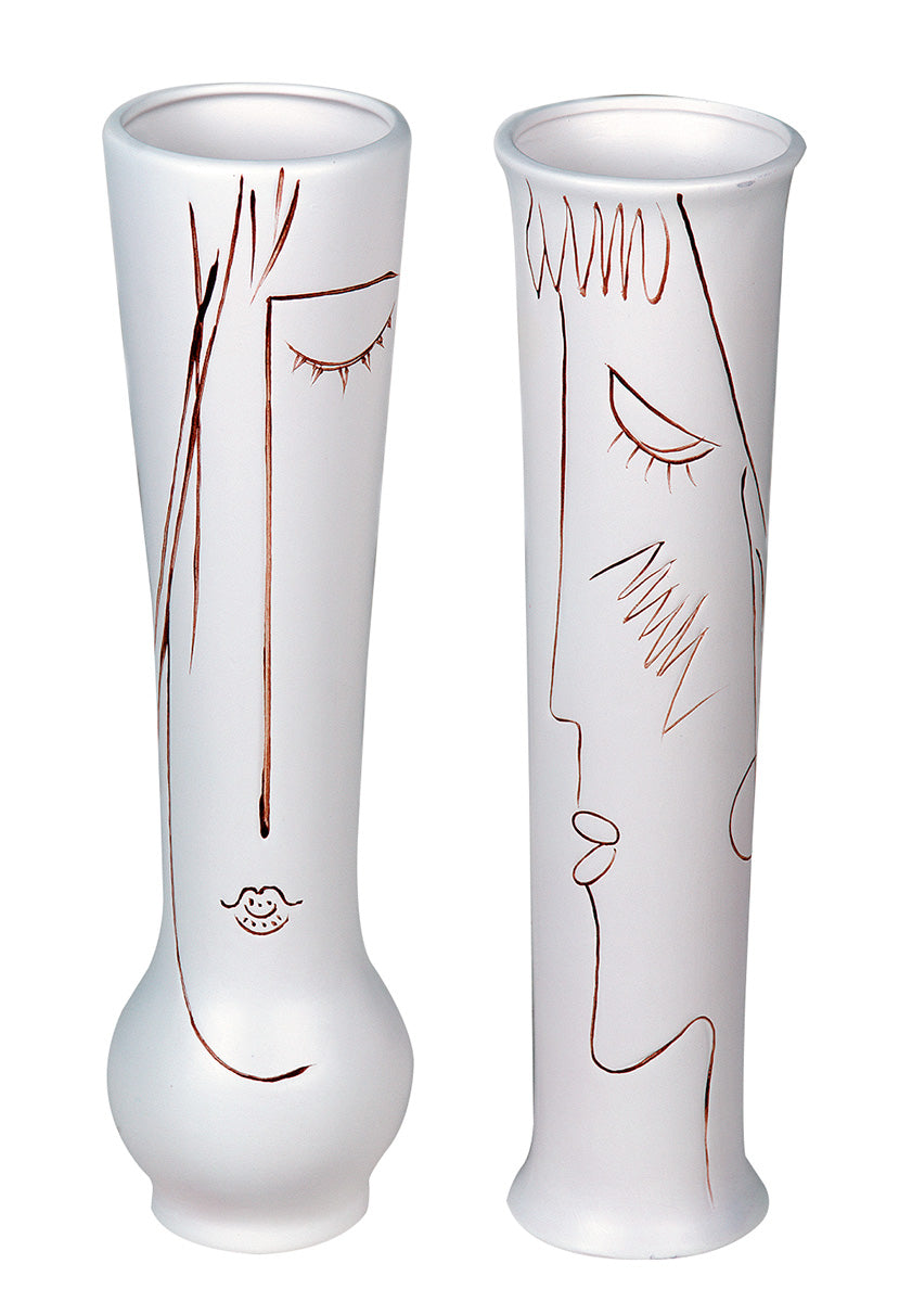 Art Gezichtsvaas Wit Keramiek 38 cm