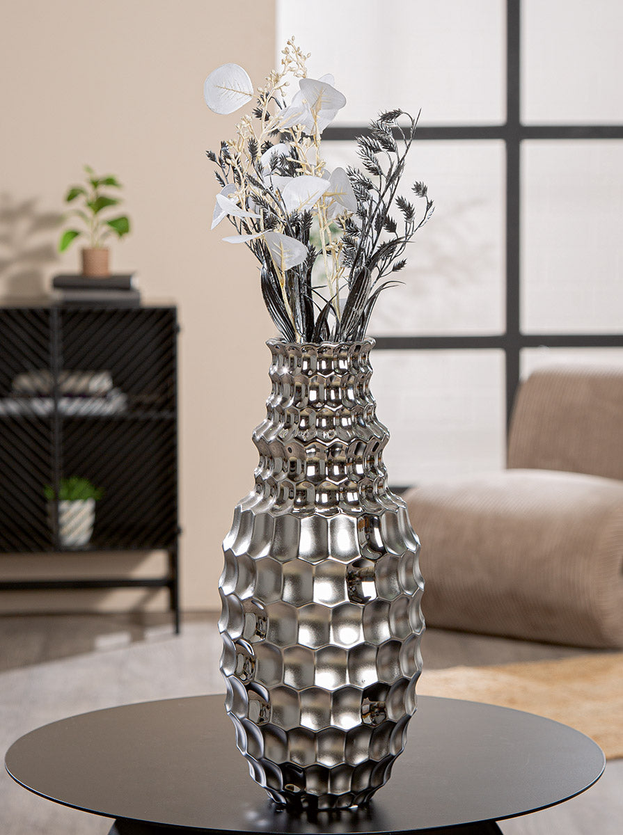 Hexagon Bolvaas Zilver 35/53 cm