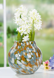 Glazen Vaas Joyce Blauw-Bruin 13 cm