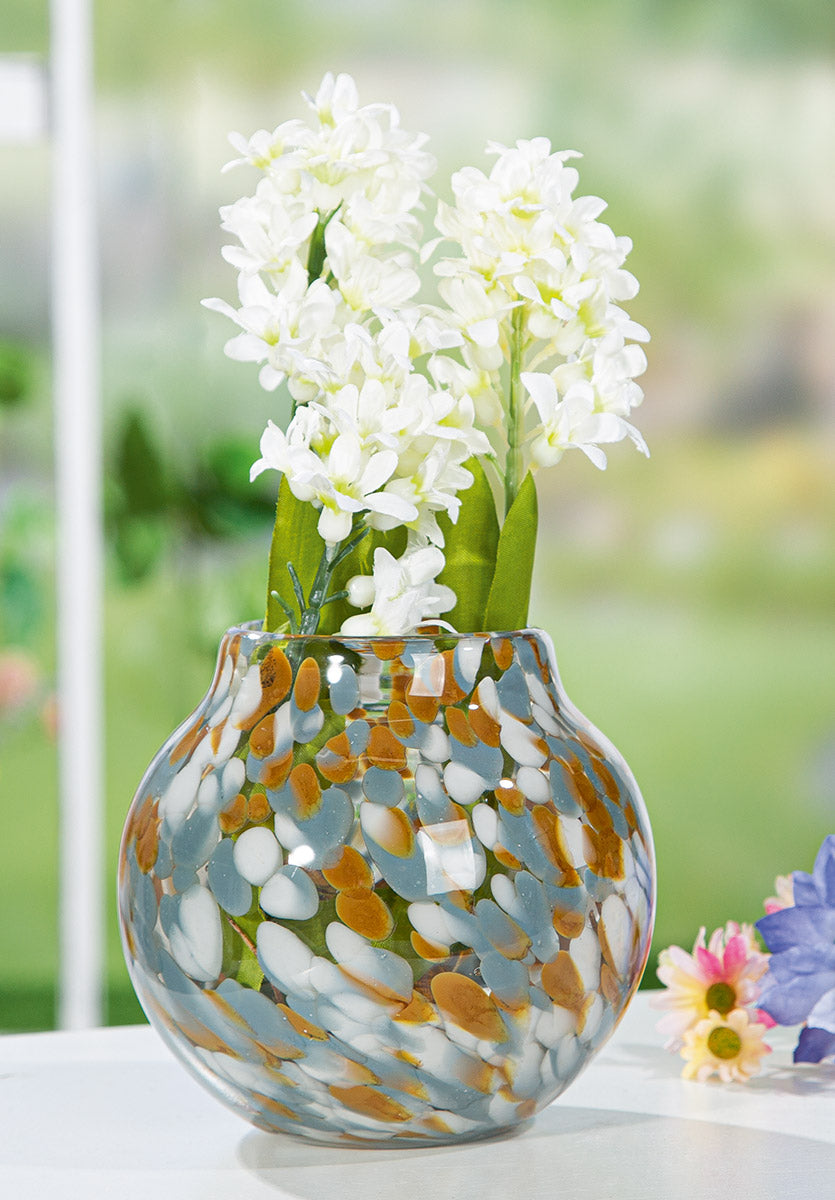 Glazen Vaas Joyce Blauw-Bruin 13 cm