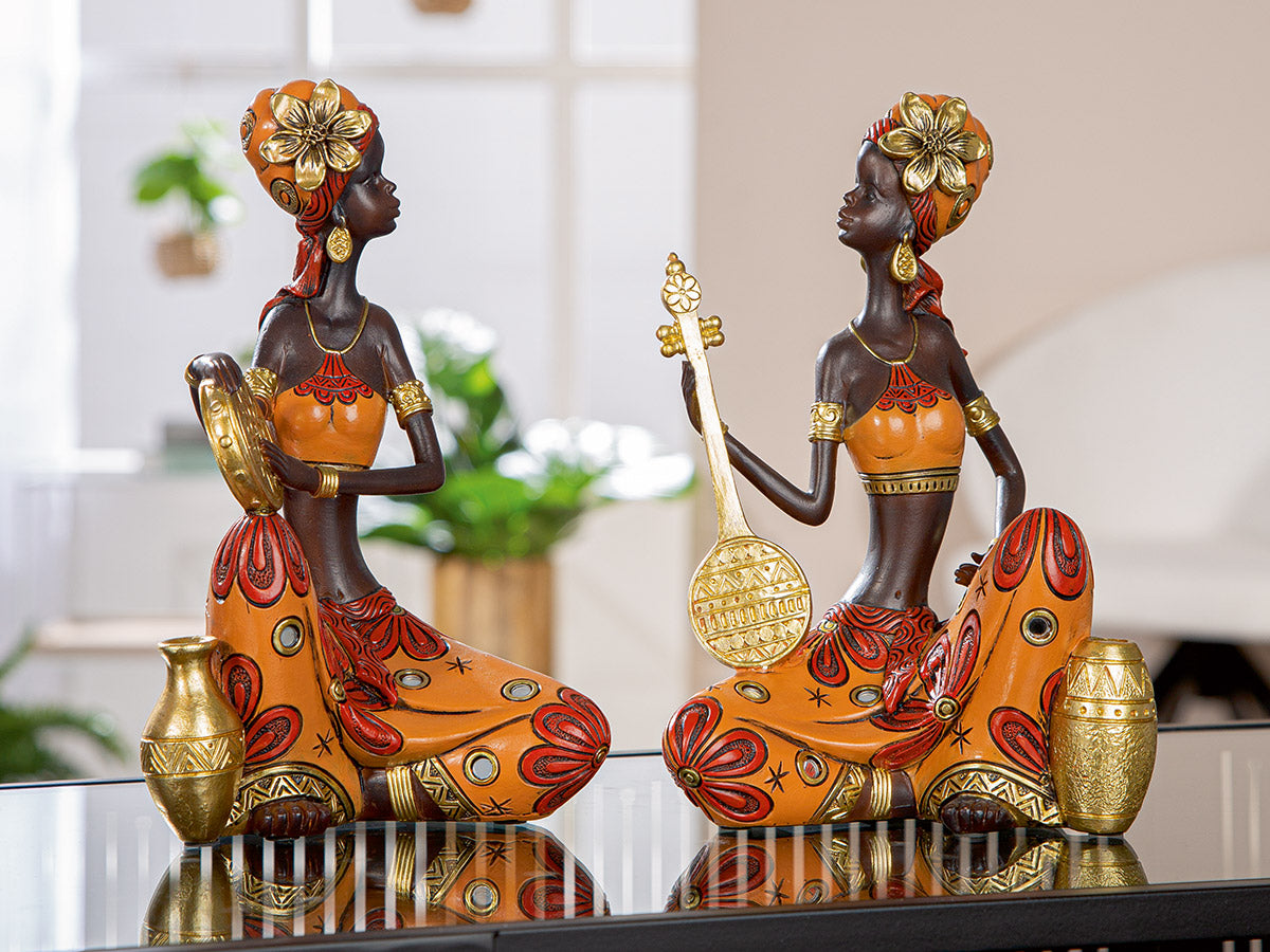 African Beat Vrouwenfiguur Bruin