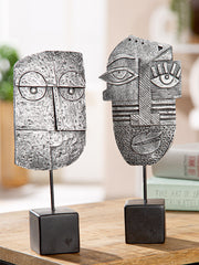 Litse Gezicht Sculptuur Zilver