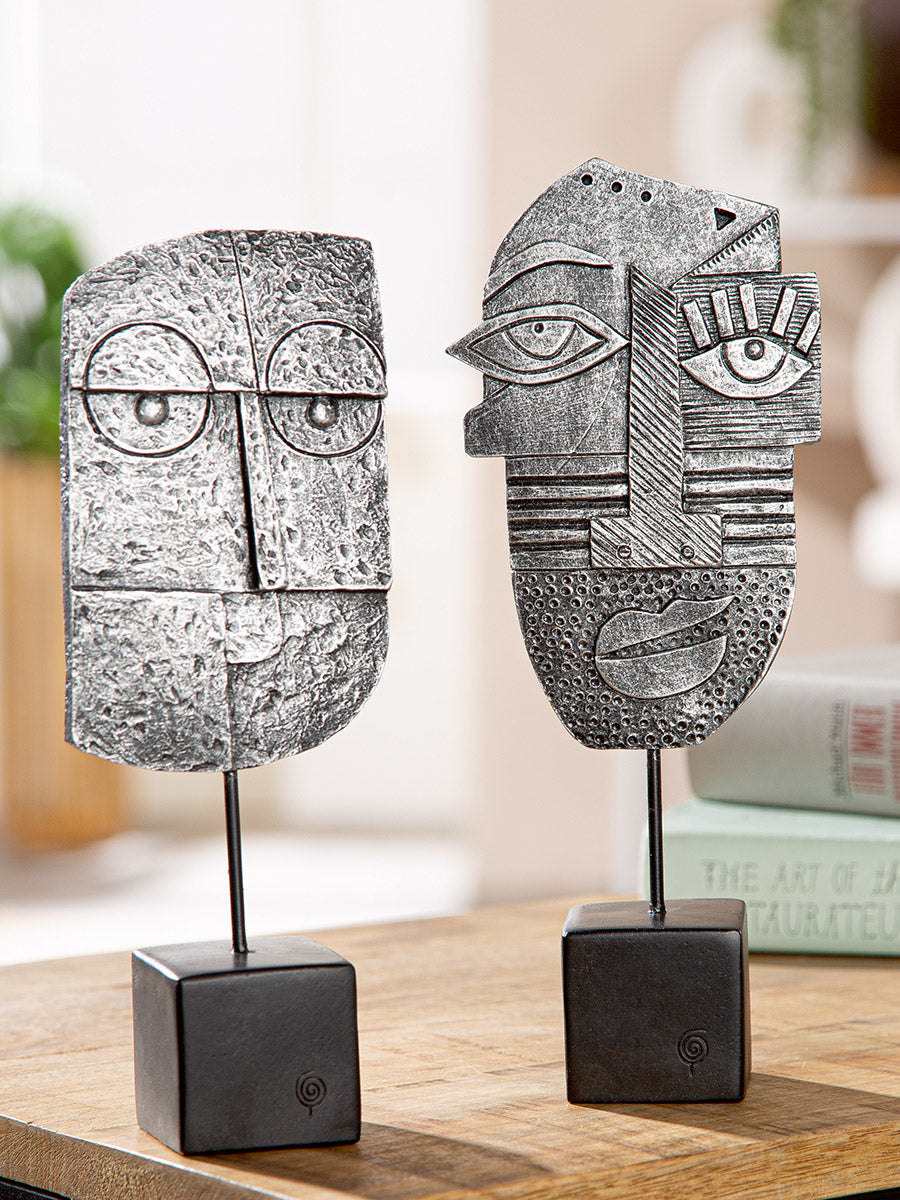 Litse Gezicht Sculptuur Zilver